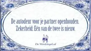 De autodeur voor je partner openhouden...