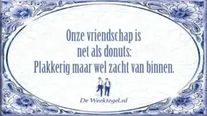 Onze vriendschap is...