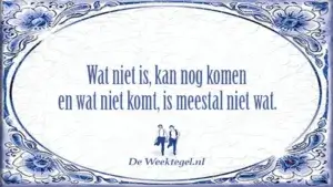 Wat niet is...