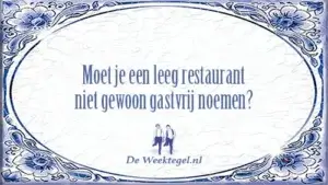 Moet je een leeg restaurant...?